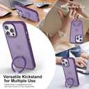 Magnetic for iPhone 12 Pro Max Case with Ring Stand, [10 FT Drop Protection] [Velvety Touch] Slim Translucent Matte Back Shockproof Phone Case for iPhone 12 Pro Max 6.7'', Dark Purple