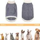 Small Dog Sweaters with Leash Hole Turtleneck Dog Sweaters Knitwear Boys Girls Warm Soft and High Stretch Pet Clothes for Fall WinterPet Shirts for Kitten Puppy Grey Small