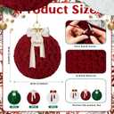 12 Pcs 3.15" Crochet Christmas Ball Ornaments Set with Wooden Chips and Ribbons Classic Red Green White Knitted Hanging Balls for Neutral Rustic Farmhouse Christmas Tree Holiday Xmas Decoration