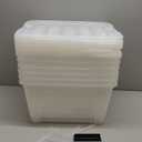 IRIS USA 32 QT Plastic Storage Box with Lid and Latches - 6 Pack - BPA-Free, See-Through Organizing Solution, Durable Nestable Stackable Containers, Secure Pull Handle - Clear