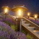ALEPOD Solar Pathway Lights Outdoor - 8 Pack Solar Powered Garden Lights Waterproof IP65, Decor Landscape Lighting with Three Lighting Modes for Yard, Lawn, Walkway, Driveway, Warm White