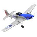 volantexrc RC Plane P51D Mustang RTF for Beginners, 2.4Ghz 2CH Remote Control Airplane Easy to Fly with Gyro Stabilization, Outdoor Hobby WWII Toy for Kids & Adults (Blue)