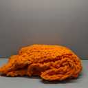 L'AGRATY Chunky Knit Blanket Throw: 50''x60'' Chenille Chunky Knitted Throw Blanket for Bed Couch - Handmade Thick Big Cable Knit Blanket - Large Chunky Crochet Rope Blanket for Home Decor(Orange)