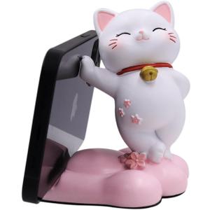 Cute Cat Phone Holder Desk Ornament Kawaii Phone Stand Universal Desk Phone Stand for All Mobile Smartphones Tablets