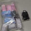 esowemsn 12PCS Mini Suitcase Boxes Travel Suitcase Plastic Candy Favor Box Tiny Jewelry Storage Cases Necklace Ring Jewelry Storage Box for Christmas Wedding Party Decoration(black,white,pink,blue)