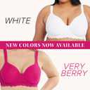 LEADING LADY, Chloe, Underwire, Lightly Padded T-Shirt Bra, Side and Back Smoothing, Adjustable Straps, Lace Band, Beige, Fits 50A