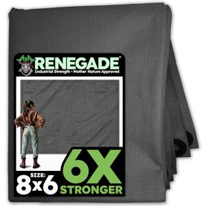 RENEGADE Truck Bed Cargo Cover 8x6 ft  Heavy Duty, 6X Stronger, Waterproof, UV-Resistant, PFAS-Free  Tarp for Pickups, Trailers & Exterior Hauling Protection