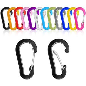 12pcs Aluminum Small Carabiner Clip, 2 Inch Carabiner Keychain Clasp Spring D Ring for Hanging Home KeyRings Hook Paracord Lanyard Keychain Pet Collar Hiking Camping Fishing Accessories 
