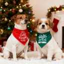 8 x Christmas Dog Bandanas Naughty & Nice Idea Funny Holiday Stocking Pet Scarf Gifts - On The Naughty List and I Regret Nothing, Solid Green, Extra Large Breed, 75lbs+