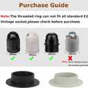 E26 E27 Light Socket Shade Ring,21.5mm/0.85inch Height Plastic Lamp Shade Collar Rings,Light Fixture Parts of Retainer Rings,Lock E26 E27 Socket with Thread Diameter 1-1/2 Inches (Black,4-Pack)