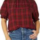8 x Amazon Essentials Women's Fluid Twill Short Puff Sleeve Ruffle Smocked Shirt
