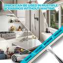 2PACK Shower Squeegee for Glass Doors, Squeegee for Shower GlassAll-Purpose Tile Walls, Bathroom, Window, Glass and Car Windshield, Mirrors and Kitchen-Stainless Steel, 10 Inches, Silver