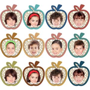 3 x Kosiz 60 Pcs Apple Decorations for Classroom Back to School Cutouts Boho Bulletin Board Decor Apple Paper Cut Decoration for Classroom Office Back to School Boho Party Wall Decor, 12 Styles