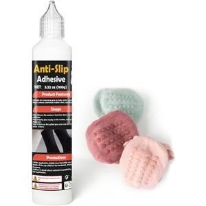 Sock Stop Glue 100ml, Clear Non-Slip Glue is Latex-Free and Water-Based, Odorless and Washable, Sock Anti Slip Adhesive for Hangers, Carpets, Bathroom Mats