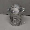 Oggi Stainless Steel Coffee Canister 62 fl oz - Airtight Clamp Lid, Clear See-Thru Top - Ideal for Coffee Bean Storage, Ground Coffee Storage, Kitchen Storage, Pantry Storage. Large Size 5" x 7.5". (Silver)
