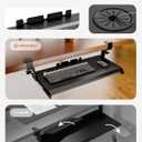 Hemudu Keyboard Tray Under Desk Pull Out with Extra Sturdy C Clamp Mount System, 27.3 (32.5 inch Including Clamps) x 11 Inch Slide-Out Platform Computer Drawer for Typing Black