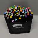 AnyMark Markers, 80 Colors Dual Tip Art Coloring Markers Set for Adult Book Drawing Sketching Painting, Chisel & Fine, Black Penholder