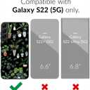 6 x Compatible with Samsung Galaxy S22 Case, Plants and Pots Aesthetic Pattern Design, Full Body Protection Shockproof Cover Case for Samsung Galaxy S22 5G 6.1"