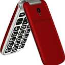 G3 Red - VoLTE Flip Cell Phone for SeniorsUnlcoked Phones with SOS ButtonBig Button, Loud VolumeCameraTalking ClockSpeed Dial Hands-freeDumb PhoneCharging DockTalk and Text Only Phone