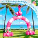 12FT Pink Flamingo Inflatable Arch,Giant Blow-Up Flamingo Outdoor Decor with Built-in 6 LED Lights and 1Blower for Summer Yard Garden Birthday Luau Beach Party Take Photos