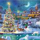 Becko US Puzzles for Adults 1000 Pieces, Wooden Jigsaw Puzzles, 1000 Piece Puzzle for Adults, Christmas and Holiday (Snow Scene)