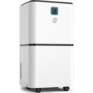2000 Sq. Ft Dehumidifier for Home/Basement, 30 Pints 36 dB Dehumidifiers for Bedroom/Bathroom With Drain Hose LED Intelligent Humidity Light (White)