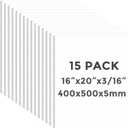 CREGEAR CreGear Foam Board 16 x 20 x 3/16", 15 Pack White Poster Board Lightweight Signboard Foamboard for Crafts, Framing, Art, Display, Presentation