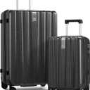 Hanke Expandable Hardshell Luggage Sets 2 Piece Extra Large Suitcases with Lock,28 Inch Luggage with Spinner Wheels, Travel Suitcase for Women Men 20 29Inch,Jet Black
