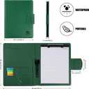 A4 Leather Portfolio,All-in-One Folder Legal Pad Padfolio,Business Interview Legal Organizer with Magnetic Closure,Resume Folder Binder with Luxury Papers,Sticky Tab,Pen for Men & Women,Retro Green