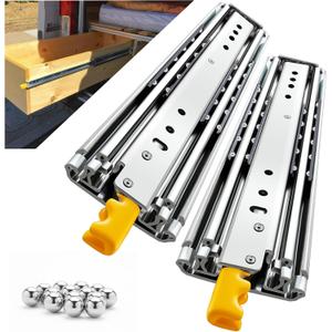 Heavy Duty Locking Drawer Slides Full Extension Runners with Lock 12 14 16 18 20 22 24 26 28 30 32 34 36 38 40 44 48 52 56 60 Inch Side Mount Rails for Drawer Capacity 381lb 1 Pair