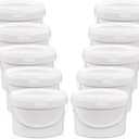 10 Pack White Plastic Bucket with Handle and Lid Food Storage Bucket Containers All Purpose Pail for Multipurpose Paint Water Art Crafts Projects Garage Organization (1 Gallon White)