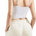 SUUKSESS Women Double Line Square Neck Tank Top Summer Y2K Going Out Basic Cami Shirt (White, S)