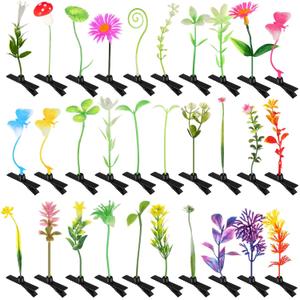 30 Pcs Bean Sprout Hair Clips Rave Mixed Style Plant Hairpins Hair Accessories for Party Irish(Flower Style)