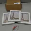 Hongkee 4x5 Picture Frame - Made of Real Glass and White Wooden Frame, 4 by 5 small Photo for Wall or Tabletop Display, 3 Pack