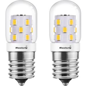 Maelsrlg LED Microwave Light Bulbs Under Hood, E17 LED Bulb Dimmable for Range Hood 40W Equivalent, 3W 380 Lumens, LED Appliance Light Bulb Over Stove, Neutral White 4000K, 2 Pack