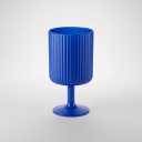 12 x Plastic Wine Goblets Blue