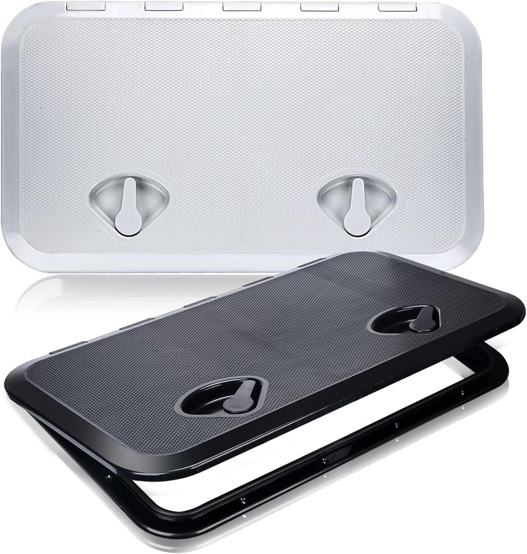 smartmarine 24"x14" Marine Boat Deck Hatch,Boat Access Hatch & Lid, Black/White