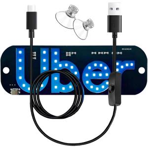 Led Light Signs for Car, Decal Stickers with 2PCS Suction Cups Flashing Hook on Car Window