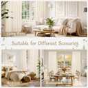 LAMIT Light Filtering Linen Curtains 84 inches Long for Bedroom, Faux Linen Textured Semi Sheer Back Tab and Rod Pocket Burlap Boho Modern Drapes for Living Room/Farmhouse, 2 Panels, 52 x 84 Inch