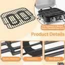 BQMAX Grill Grate for Kenmore 2-Burner Retro Portable Gas Grill, Cooking Grate for Kenmore Portable Propane Gas Grill, Grill Grate for Kenmore Grill Replacement Parts