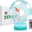3D Illusion Soccer Night Light,Football Led Lamp 16 Color Change Smart Touch&Remote Control Teenager Christmas Gifts Xmas Gift Party Gifts for Girls Kids Home Decor