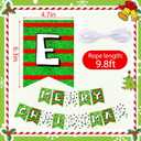Merry Christmas Banner Lime Green Xmas Banner Holiday Paper Hanging Garland for Mantel Wall Window Tree Party Farmhouse Indoor Outdoor Party Office Classroom