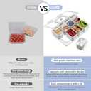 Snackle Box Container with 8 Removable Stainless Steel Containers Clear Divided Serving Snack Tray with Lid & Handle Leak-Proof for Wet/Dry Food Perfect for Parties, Travel, Office