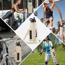 2 x CONTAIL 2 in 1 Water Bottle Carrier Bag for 30/40 oz Tumbler with Handle/no Handle, Bottle Pouch Holder with Adjustable Shoulder Strap, Multifunction Accessories Pocket & Carabiner