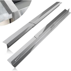 2PCS Kitchen Stove Counter Gap Covers, Stainless Steel Gap Cover, Cooktop Trim Kit, Stove Gap Guards, Oven Gap Filler, Heat Resistant & Effectively Protect Stove Gap Filler(16.5"-33" Silver)