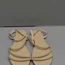 Mtzyoa Women Flat Sandals Dressy Strappy Gladiator Summer Ankle Strap Nude Open Toe Comfortable Wedding Casual Leather Ladies Party Trendy Vacation (8.5, Cream)
