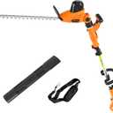 GARCARE 2 in 1 Electric Hedge Trimmer, Corded 4.8A Pole Hedge Trimmer with 18 Inch Laser Cut Blade