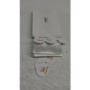WANGDEFA 100 pcs S'more fun bags set bottom gusset bags clear cello cellophane with S'mores fun tags and twine for baked goods