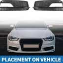 Fog Light Grill No.8T0807681K/8T0807682K 20.28"x6.10" Front Lower Bumper Fog Light Cover Inserts for Audi A5 2013-2017 ABS Black