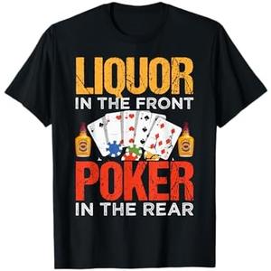 Distressed Quote Liquor In The Front Poker In The Rear T-Shirt M, Black
